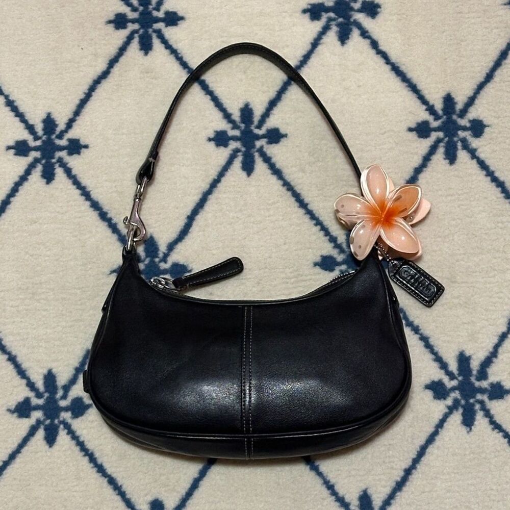 Coach Vintage Y2K Hampton Demi Hobo Crescent Shoulder Bag 2003 7593 - Black